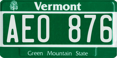 VT license plate AEO876