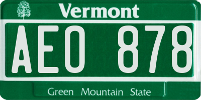 VT license plate AEO878