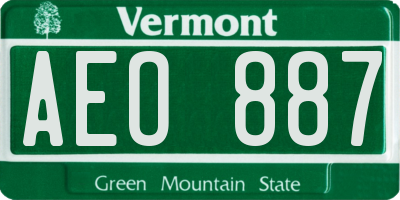 VT license plate AEO887