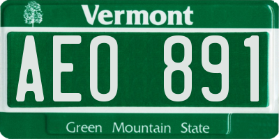 VT license plate AEO891