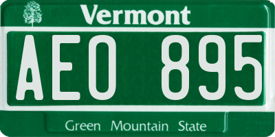VT license plate AEO895