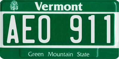 VT license plate AEO911
