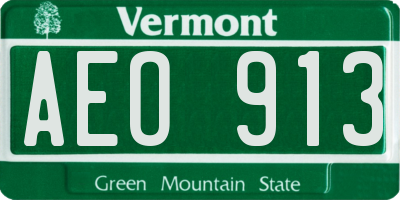 VT license plate AEO913