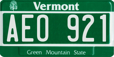 VT license plate AEO921