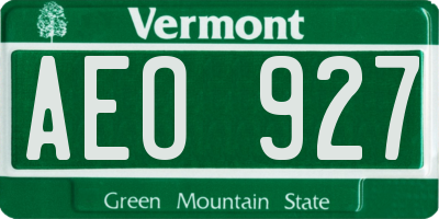 VT license plate AEO927