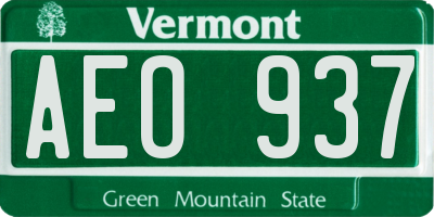 VT license plate AEO937