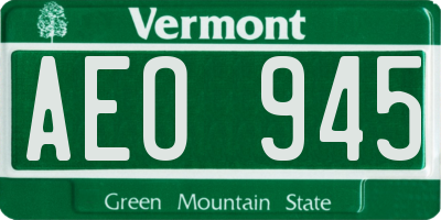 VT license plate AEO945