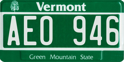 VT license plate AEO946
