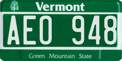 VT license plate AEO948