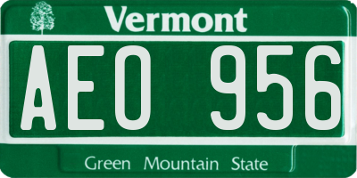 VT license plate AEO956