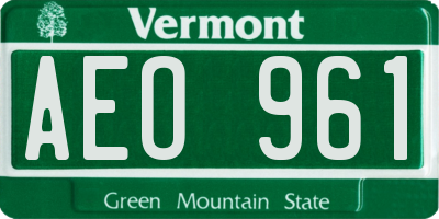 VT license plate AEO961
