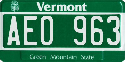VT license plate AEO963