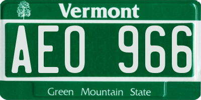 VT license plate AEO966