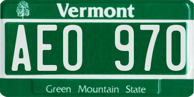 VT license plate AEO970