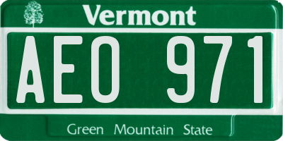 VT license plate AEO971
