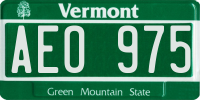 VT license plate AEO975