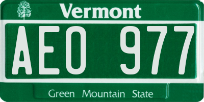 VT license plate AEO977