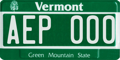 VT license plate AEP000