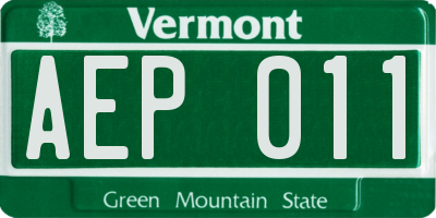 VT license plate AEP011