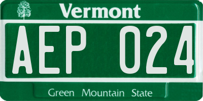 VT license plate AEP024