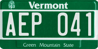 VT license plate AEP041
