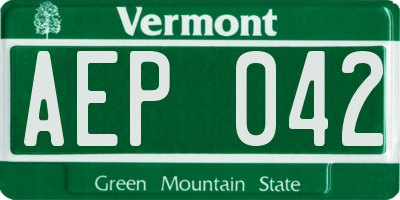 VT license plate AEP042