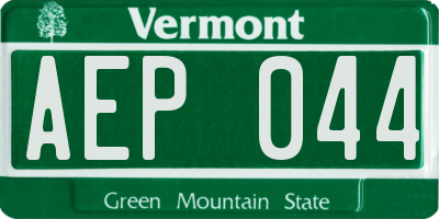 VT license plate AEP044