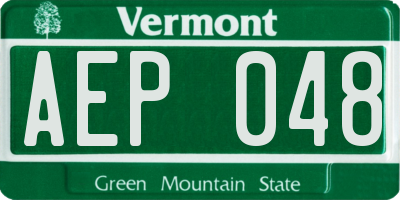 VT license plate AEP048