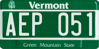 VT license plate AEP051