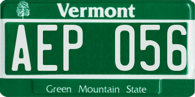 VT license plate AEP056