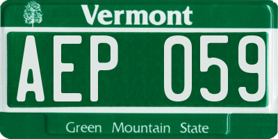VT license plate AEP059