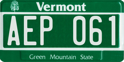VT license plate AEP061