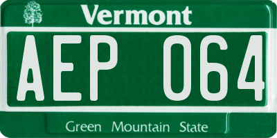 VT license plate AEP064