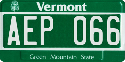 VT license plate AEP066
