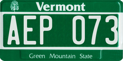 VT license plate AEP073