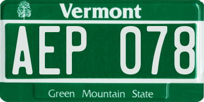 VT license plate AEP078
