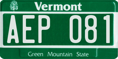 VT license plate AEP081