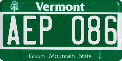 VT license plate AEP086