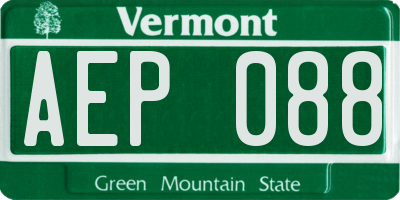 VT license plate AEP088