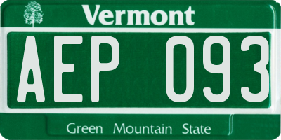 VT license plate AEP093