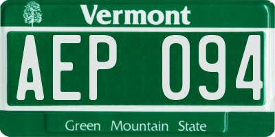 VT license plate AEP094
