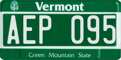 VT license plate AEP095
