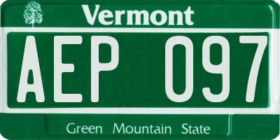 VT license plate AEP097
