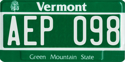 VT license plate AEP098