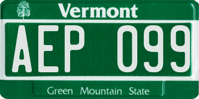 VT license plate AEP099