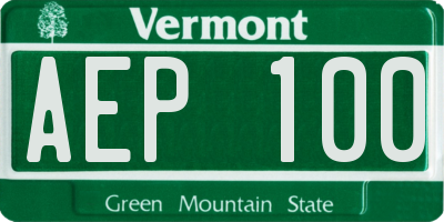VT license plate AEP100