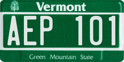 VT license plate AEP101