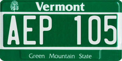 VT license plate AEP105