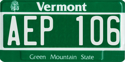 VT license plate AEP106