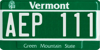 VT license plate AEP111
